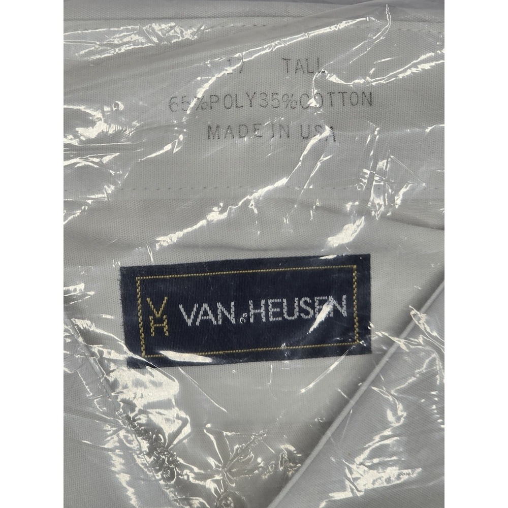 Vintage Men's Van Heusen Button Down Short Sleeve Dress Shirt SZ: 17 TALL NEW - Picture 3 of 5